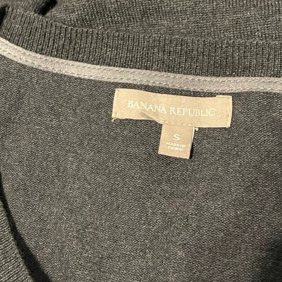 Banana Republic Suede Front Merino Wool Blend Sweater Sz S - Picture 4 of 7